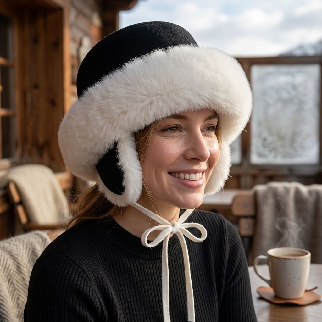 Women's Suede Ear-Flap Fisherman Hat - Thickened Plush Lined Winter Bucket Hat