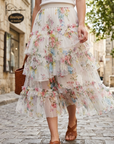 Women's Floral Mesh A-Line Midi Skirt – Princess Cake Skirt