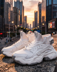 Herren High-Top Casual Sneaker mit dicker Sohle – Atmungsaktives Mesh Schnür-Streetwear Plateau-Schuhe