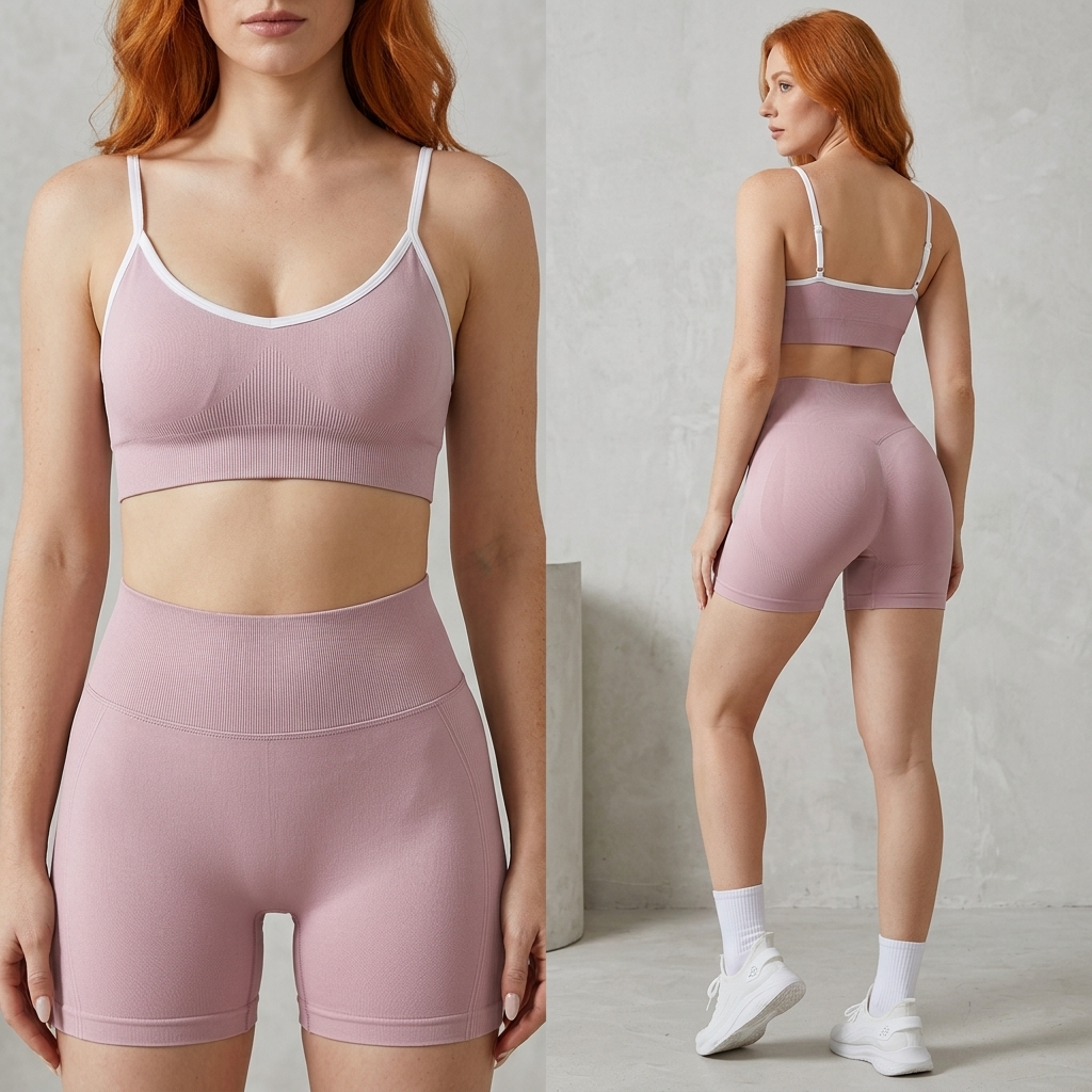 Women's Seamless Yoga Sportswear Set – Crop Top &amp; Leggings