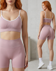 Women's Seamless Yoga Sportswear Set – Crop Top & Leggings