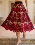 Women's Lace A-Line High-Waist Midi Skirt