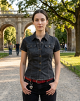 Women's Classic Slim Fit Short Sleeve Shirt – Button-Down Collar
