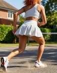 Women's Tennis Skirt & Sports Bra Set 2-Piece