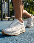 Men's Genuine Leather Low Top Breathable Sports Shoes – Lace-Up Casual Sneakers