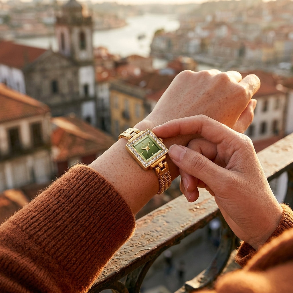 Montre carrée de luxe à quartz pour femmes – Bracelet de montre en alliage de style rétro d'Europe centrale, étanche jusqu'à 30M