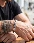 Men's Geometric Woven Punk Bracelet – Electroplated Alloy Bangle