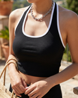 Women's Cotton Halter Backless Strap Vest Top