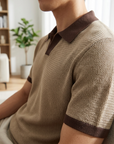 Men's Viscose Ice Silk Polo T-Shirt – Slim Fit Short Sleeve