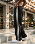 Men's Casual Wide-Leg Trousers — Fleece-Lined Drawstring Pants