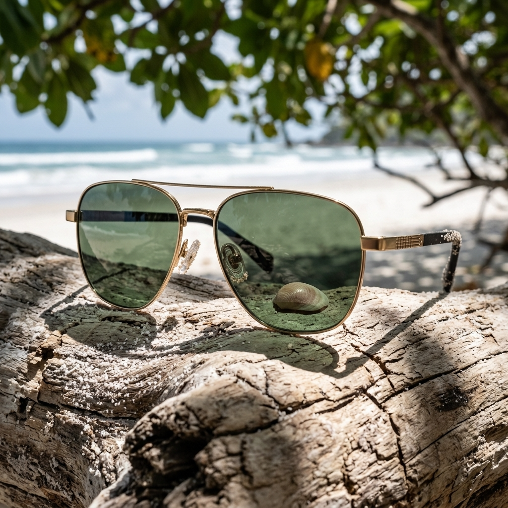 Men's Titanium Alloy Pilot Aviator Sunglasses UV400 HD Glass