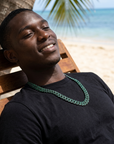 Men's Diamond-Studded Cuban Chain Necklace – Hip-Hop 12mm
