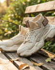 Herren High-Top Casual Sneaker mit dicker Sohle – Atmungsaktives Mesh Schnür-Streetwear Plateau-Schuhe