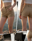 Women's High-Waisted Denim Shorts – Stretch Straight Cut