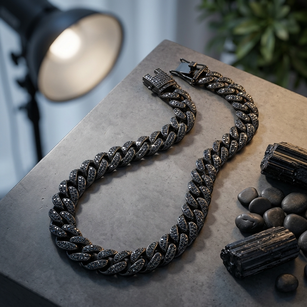 Men's Hip-Hop Full Diamond Cuban Chain Necklace