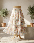 Women's Floral Mesh A-Line Midi Skirt – Princess Cake Skirt