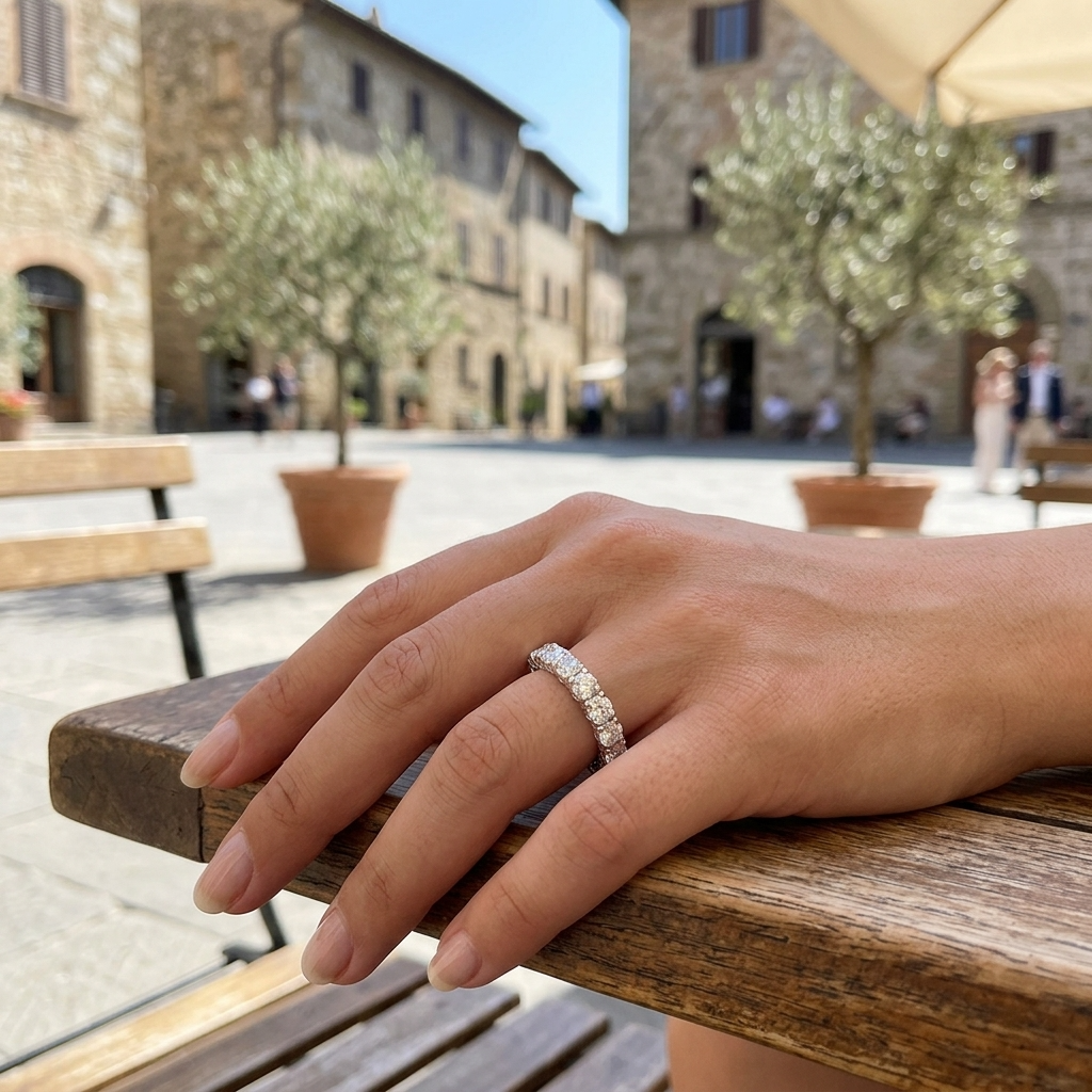 Moissanitring aus Sterlingsilber mit Vergoldung für Damen