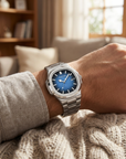 Men's Quartz Watch – Waterproof 3ATM Steel Strap with Luminous Dial, Calendar & 24-Hour Display