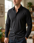 Men's Business Long Sleeve Solid Shirt — Wrinkle-Free Modal Blend