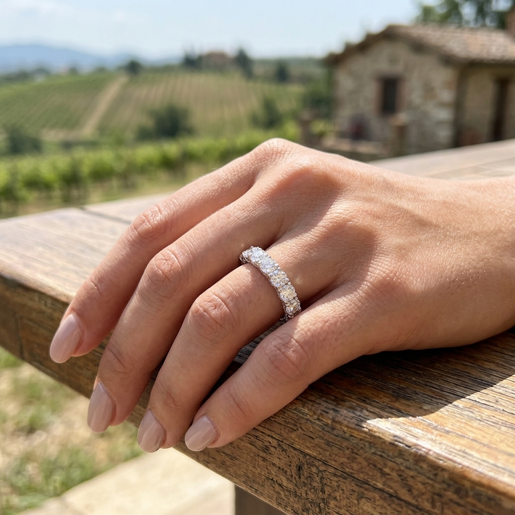 Moissanitring aus Sterlingsilber mit Vergoldung für Damen