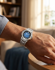 Men's Quartz Watch – Waterproof 3ATM Steel Strap with Luminous Dial, Calendar & 24-Hour Display