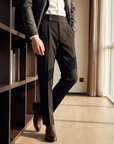 Men's High-Waisted Slim Fit Business Trousers – Wrinkle-Resistant Stretch Formal Office Pants