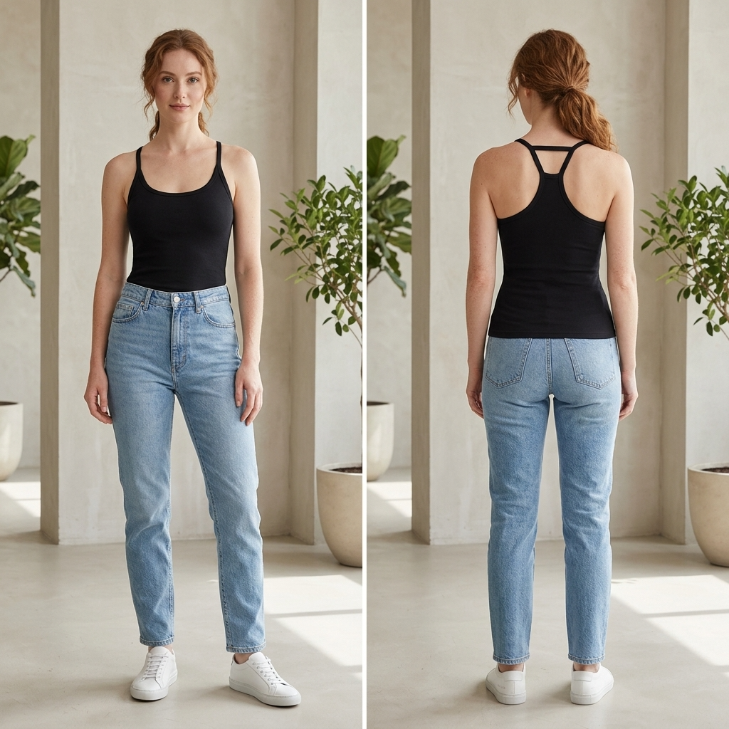 Women's Slim Fit Seamless Camisole Top – Adjustable Strap
