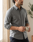 Men's Business Long Sleeve Solid Shirt — Wrinkle-Free Modal Blend