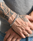 Men's Geometric Stainless Steel Bracelet – Mobius-Inspired Magnetic Clasp Hip-Hop Silver Bangle
