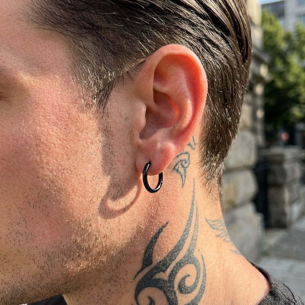Men's Stainless Steel Hoop Earrings – Hypoallergenic Minimalist Hoops