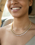 Women's Emerald Zircon Choker Necklace – Gold-Plated Copper
