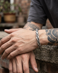 Men's Handmade Hemp Rope Bracelet – Titanium Steel Boho Wristband