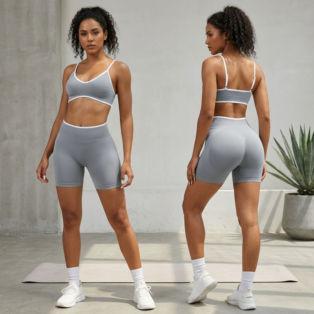 Women's Seamless Yoga Sportswear Set – Crop Top &amp; Leggings