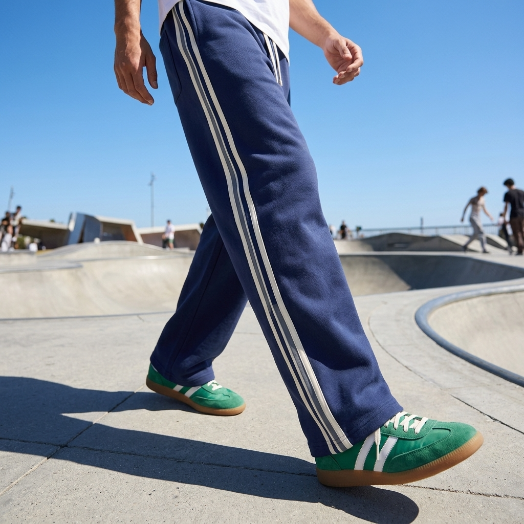 Men's Casual Wide-Leg Trousers — Fleece-Lined Drawstring Pants