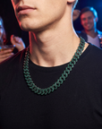 Men's Diamond-Studded Cuban Chain Necklace – Hip-Hop 12mm