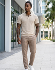 Men's Classic Linen Blend Polo Shirt – Short Sleeve