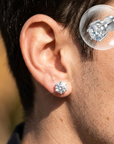 Men's 1 Carat Moissanite Magnetic Ear Clip – Sterling Silver 925