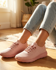 Women's Breathable Mesh Slip-On Flat Shoes – Lightweight Flyknit