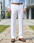 Men's High-Waist Straight-Leg Business Pants – Slim Flare Trousers