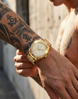 Men's Automatic Calendar Watch – Stainless Steel Mechanical Timepiece with Day-Date Display, Mineral Crystal & Waterproof Design