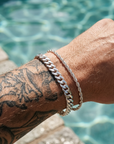 Men's Twist Chain & Cuban Link 2-Piece Bracelet Set