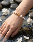 Women's Natural Baroque Pearl Bracelet – Genuine Freshwater Irregular 8–9mm White Pearl Jewelry
