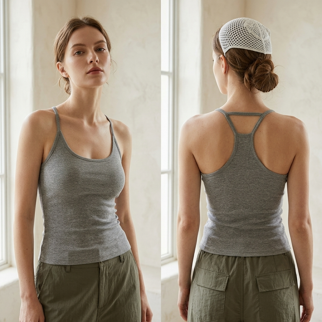Women's Slim Fit Seamless Camisole Top – Adjustable Strap
