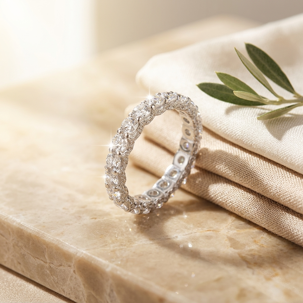 Moissanitring aus Sterlingsilber mit Vergoldung für Damen