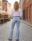 Women's Ripped High Waist Wide Leg Denim Trousers