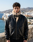 Men's Retro Faux Fur Collar PU Leather Jacket - Thickened Winter Coat