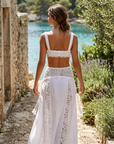 Women's Solid Color Beach Cover-Up Skirt Set