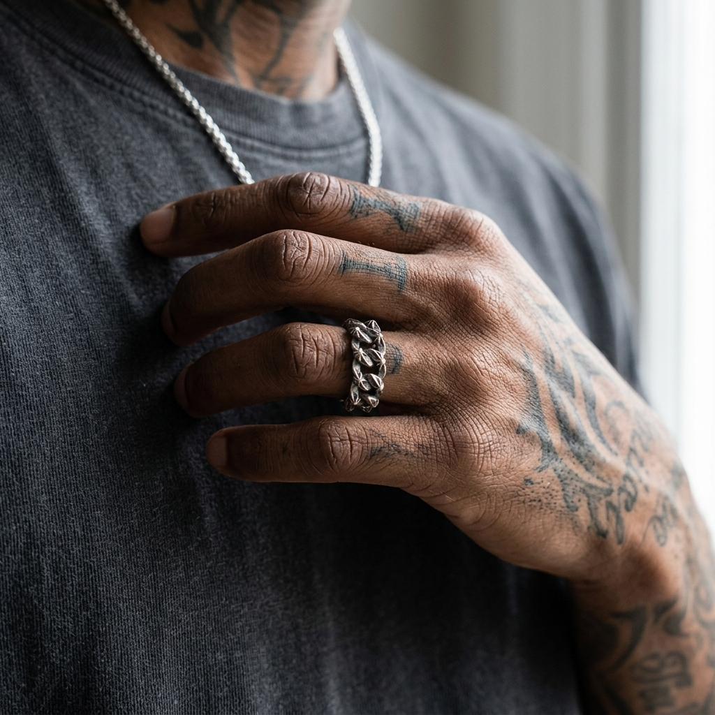 Men's Minimalist Stainless Steel Layered Ring – Stackable Street Style