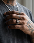 Men's Minimalist Stainless Steel Layered Ring – Stackable Street Style