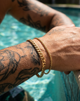 Men's Twist Chain & Cuban Link 2-Piece Bracelet Set